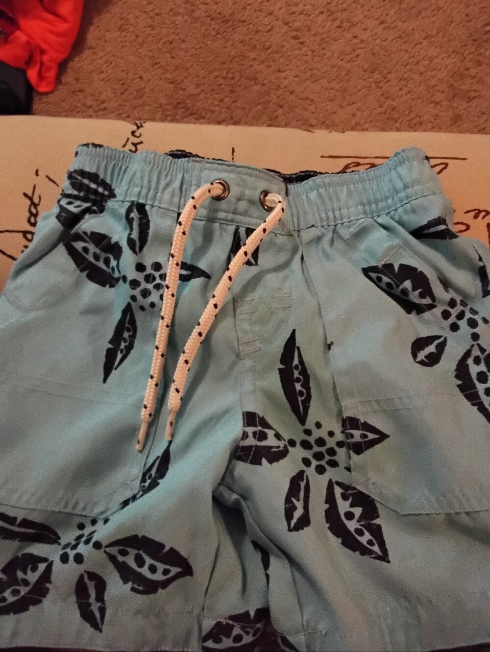 Baby GAP Kids Light Blue Floral Print Swim Shorts Size 12-18 Months